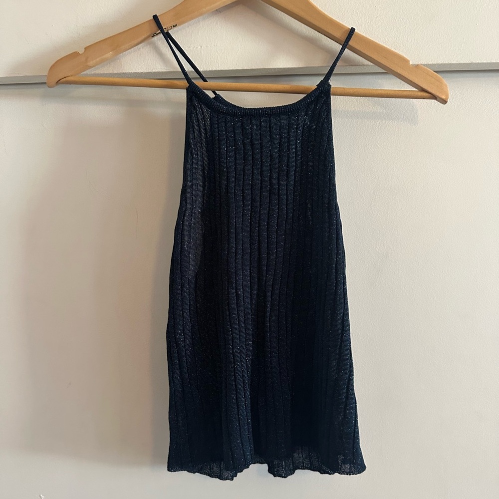 “Kimchi Blue” Navy Sparkly Tank Size L